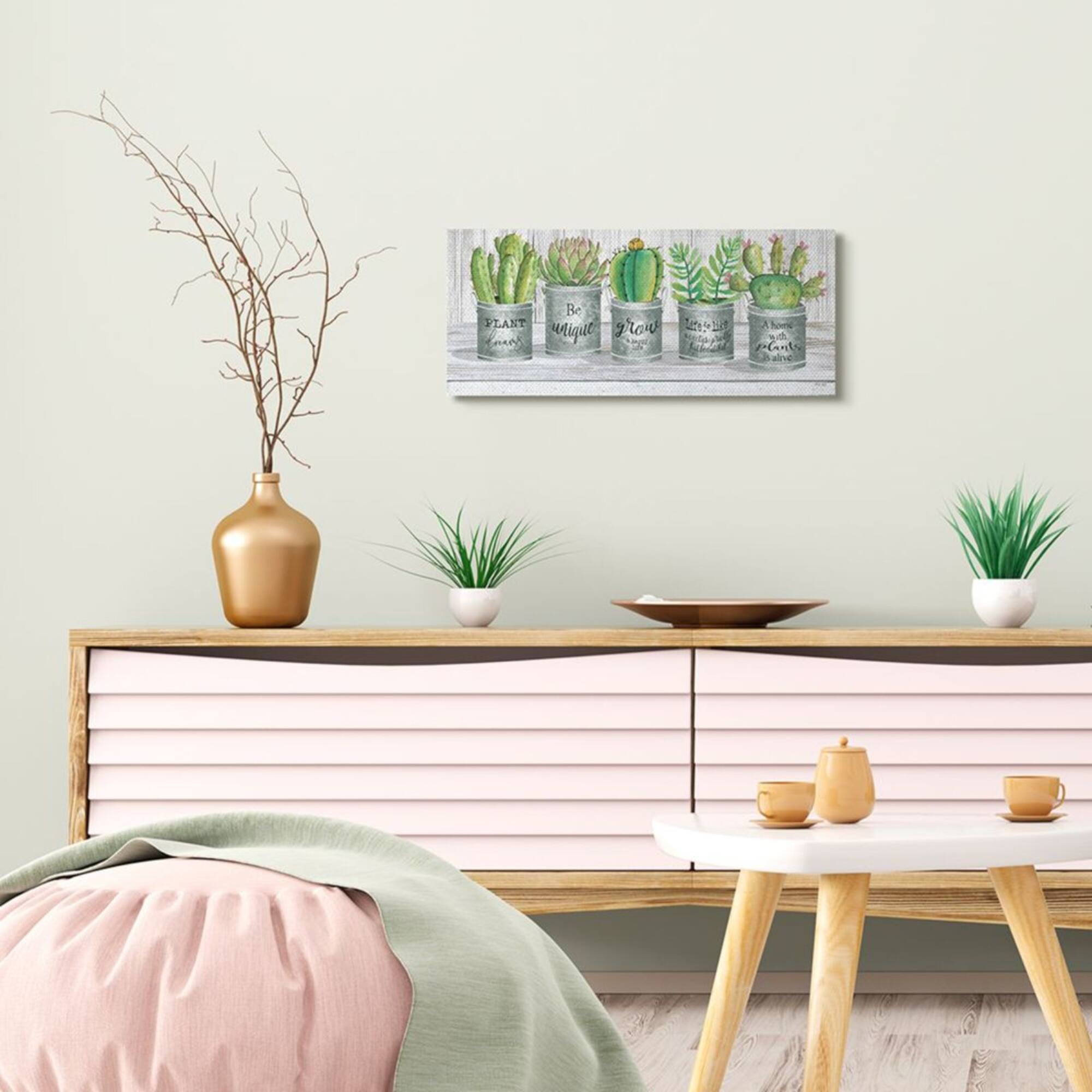 Stupell Industries Succulent & Cactus Jars with Plant Wall Art